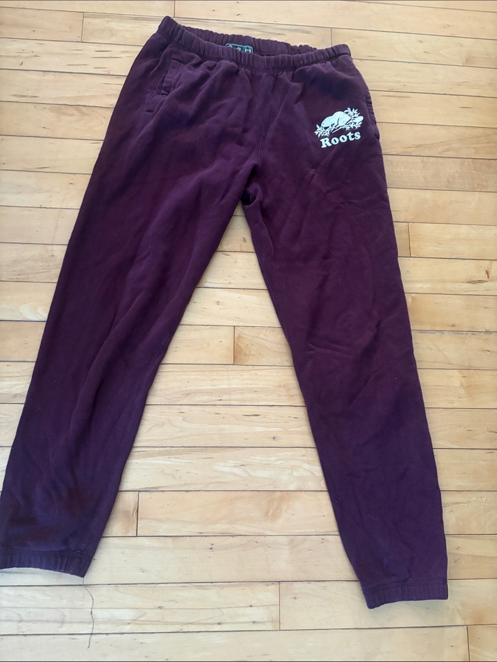 Roots  Maroon Sweatpants with White Logo